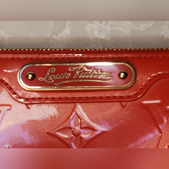 Louis Vuitton Vernis Leather Trousse Cosmetic Case bag Clutch Orange pochette - Picture 5 of 16